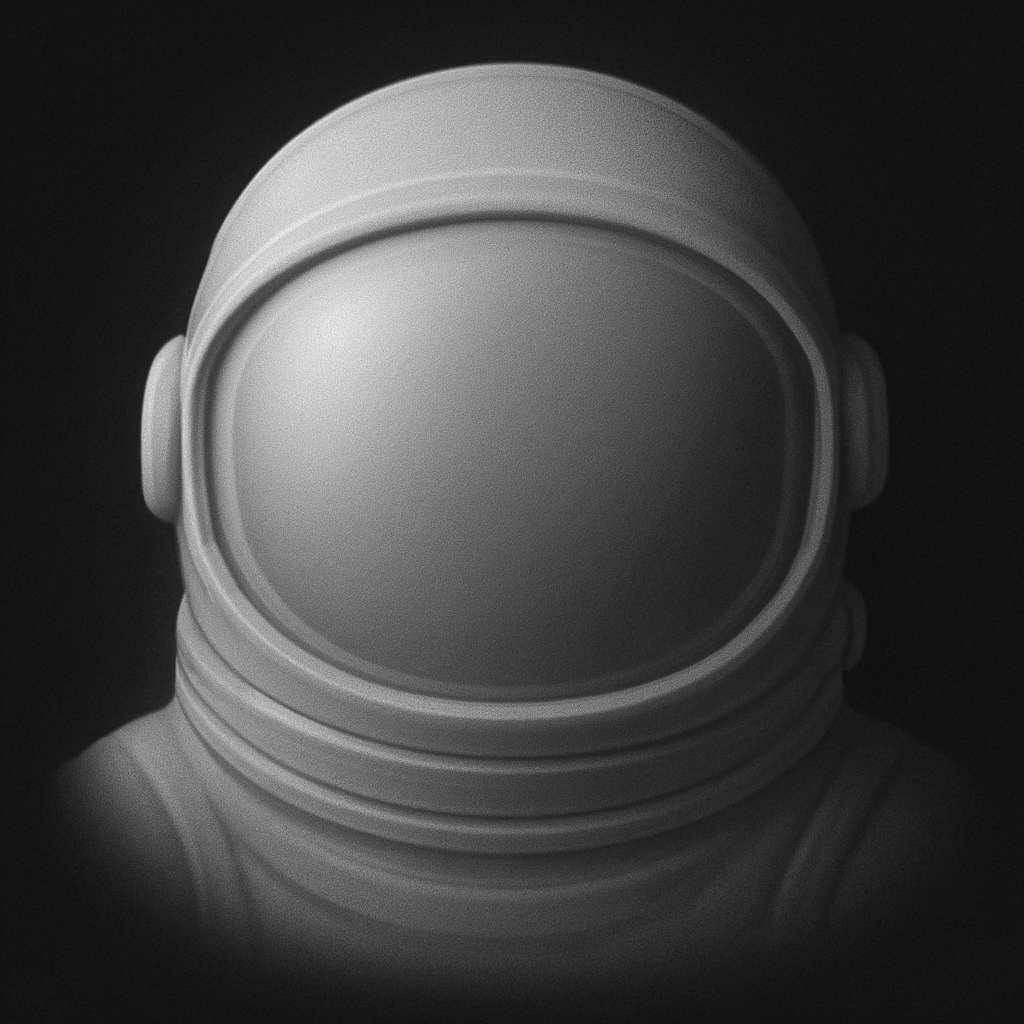 Astronaut Helmet — grayscale depth map for laser engraving