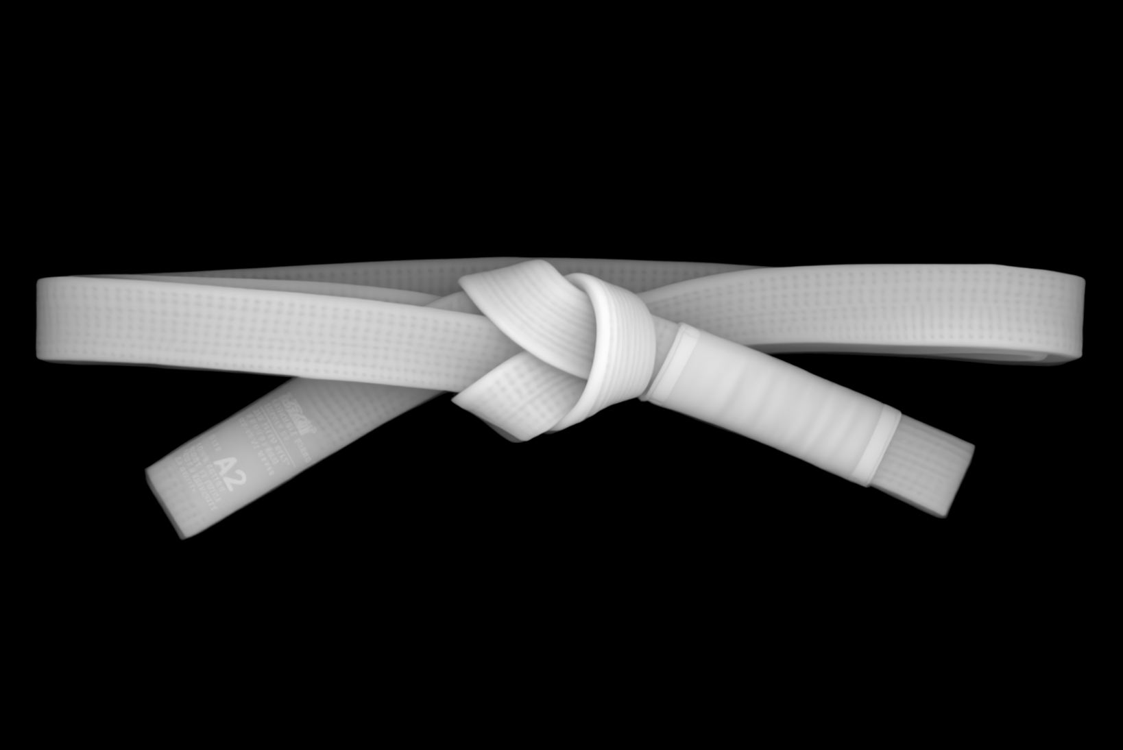 Jiu-Jitsu Belt — grayscale depth map for laser engraving