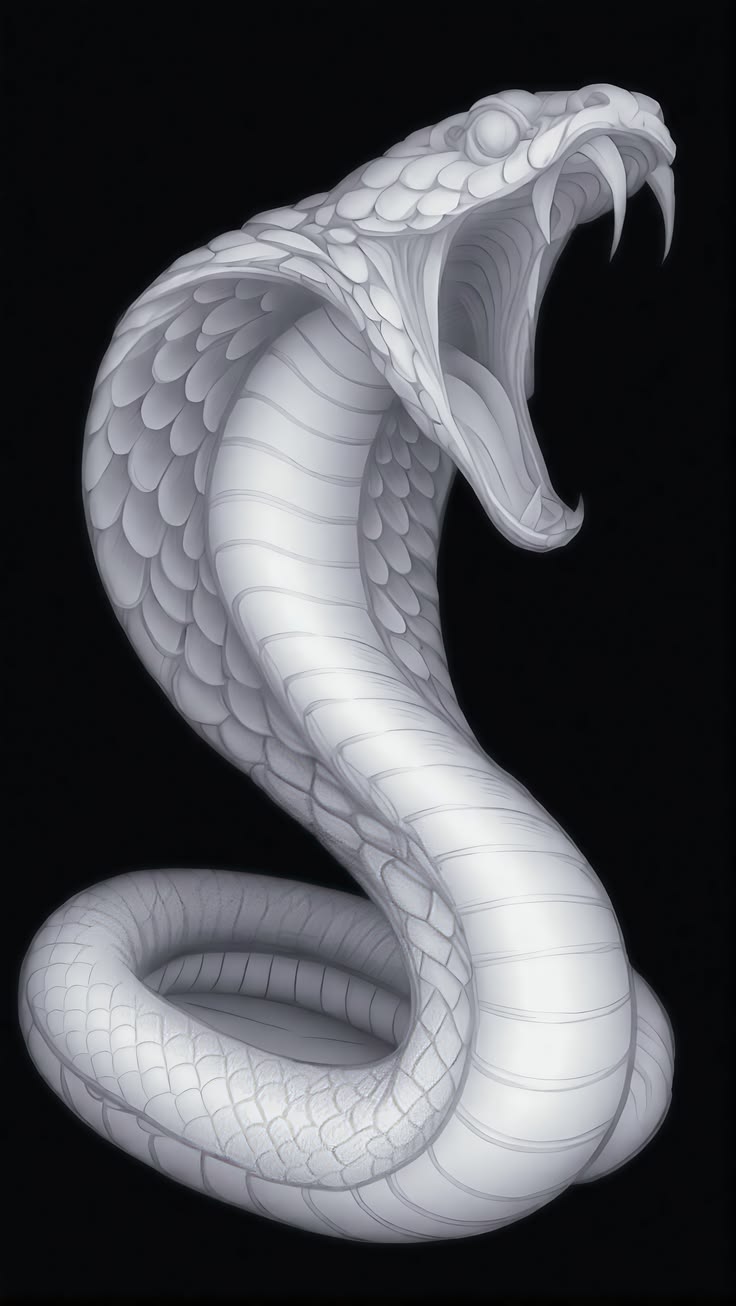 Striking Cobra Depth Map — grayscale depth map for laser engraving