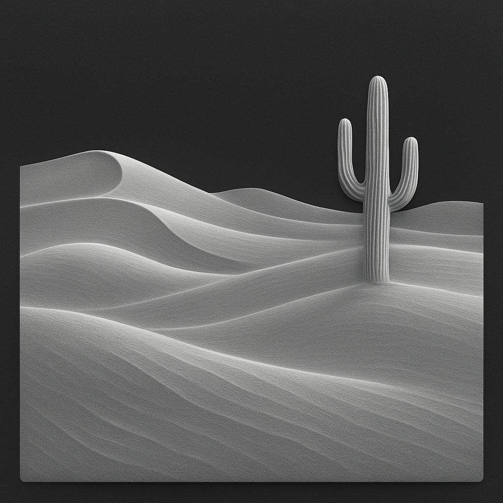 Desert Dunes — grayscale depth map for laser engraving