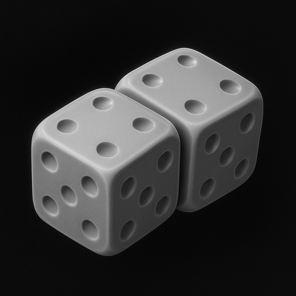 Lucky Dice — grayscale depth map for laser engraving
