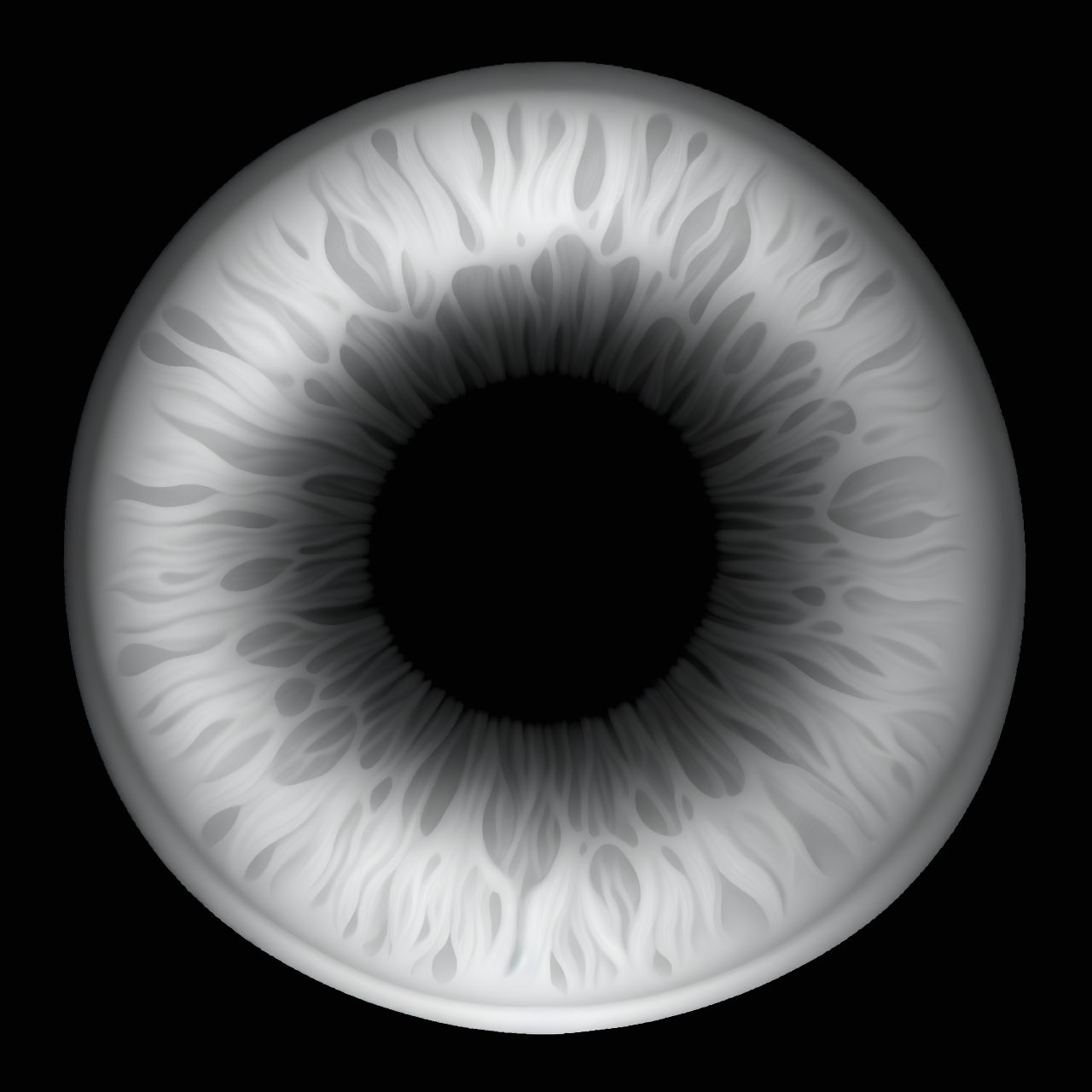 Human Eye — grayscale depth map for laser engraving