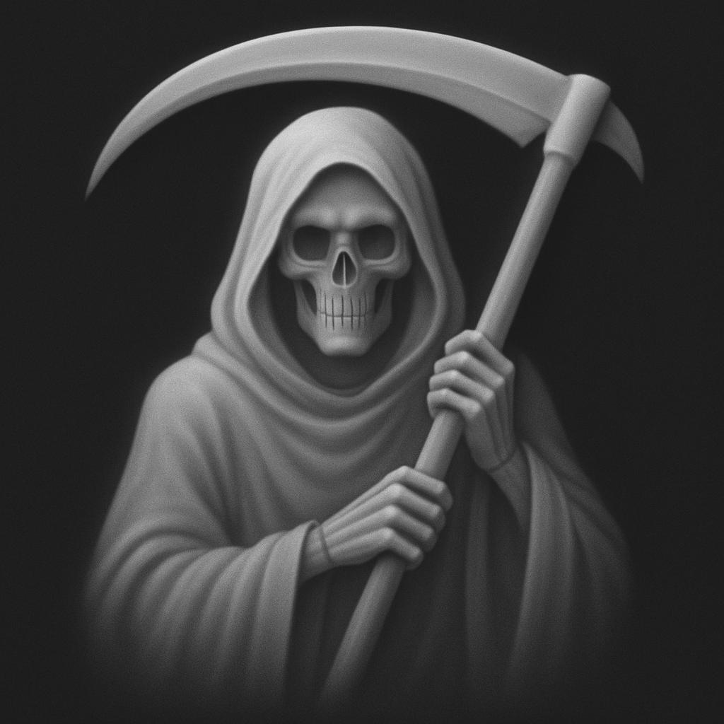 The Grim Reaper — grayscale depth map for laser engraving