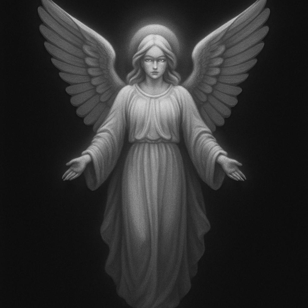 Guardian Angel — grayscale depth map for laser engraving