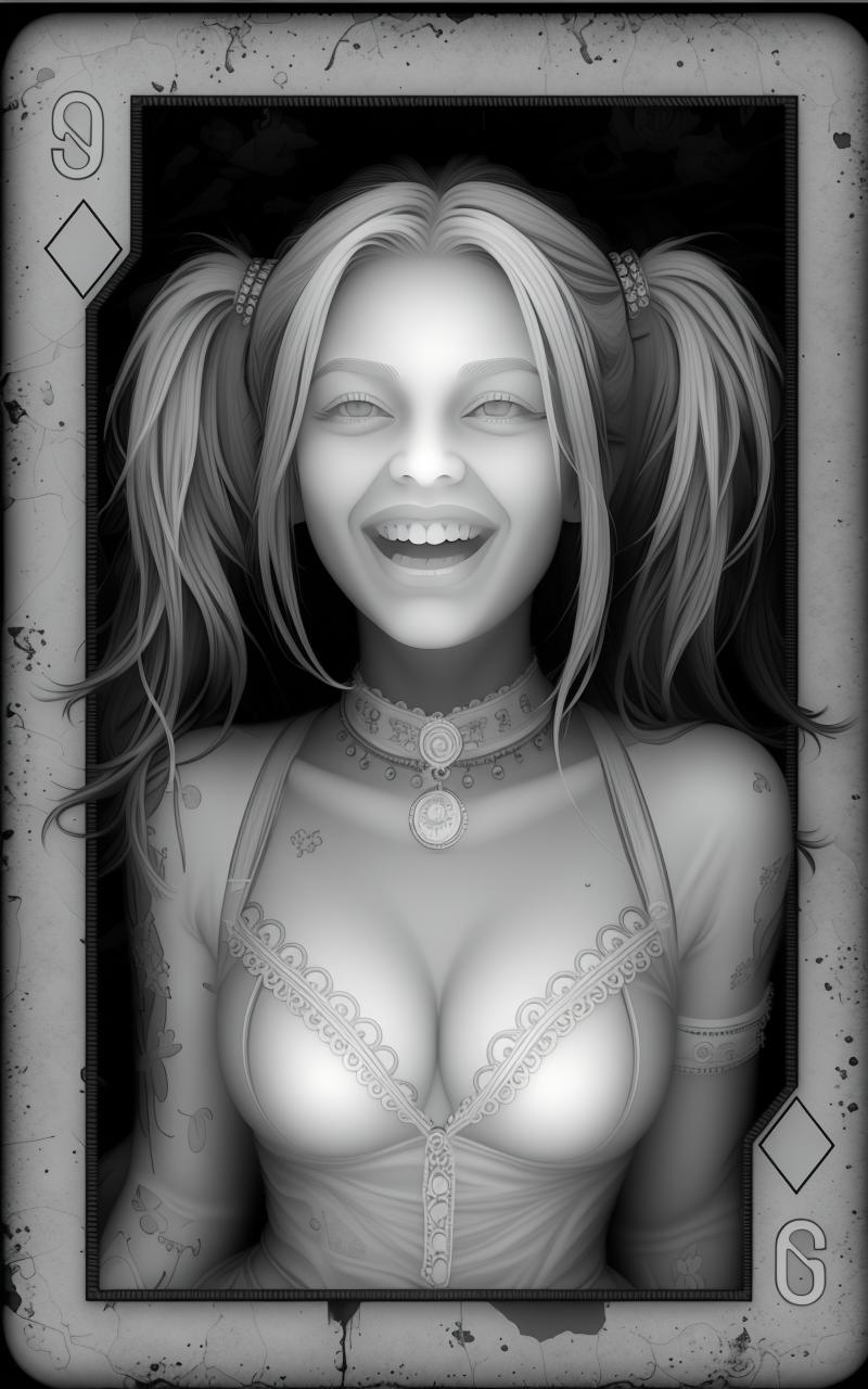 Queen of Diamonds — grayscale depth map for laser engraving
