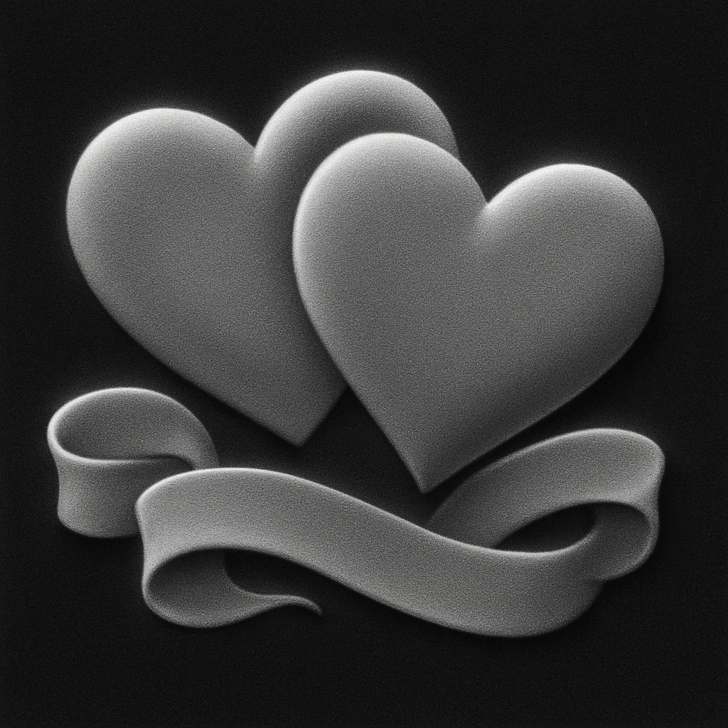 Intertwined Hearts — grayscale depth map for laser engraving