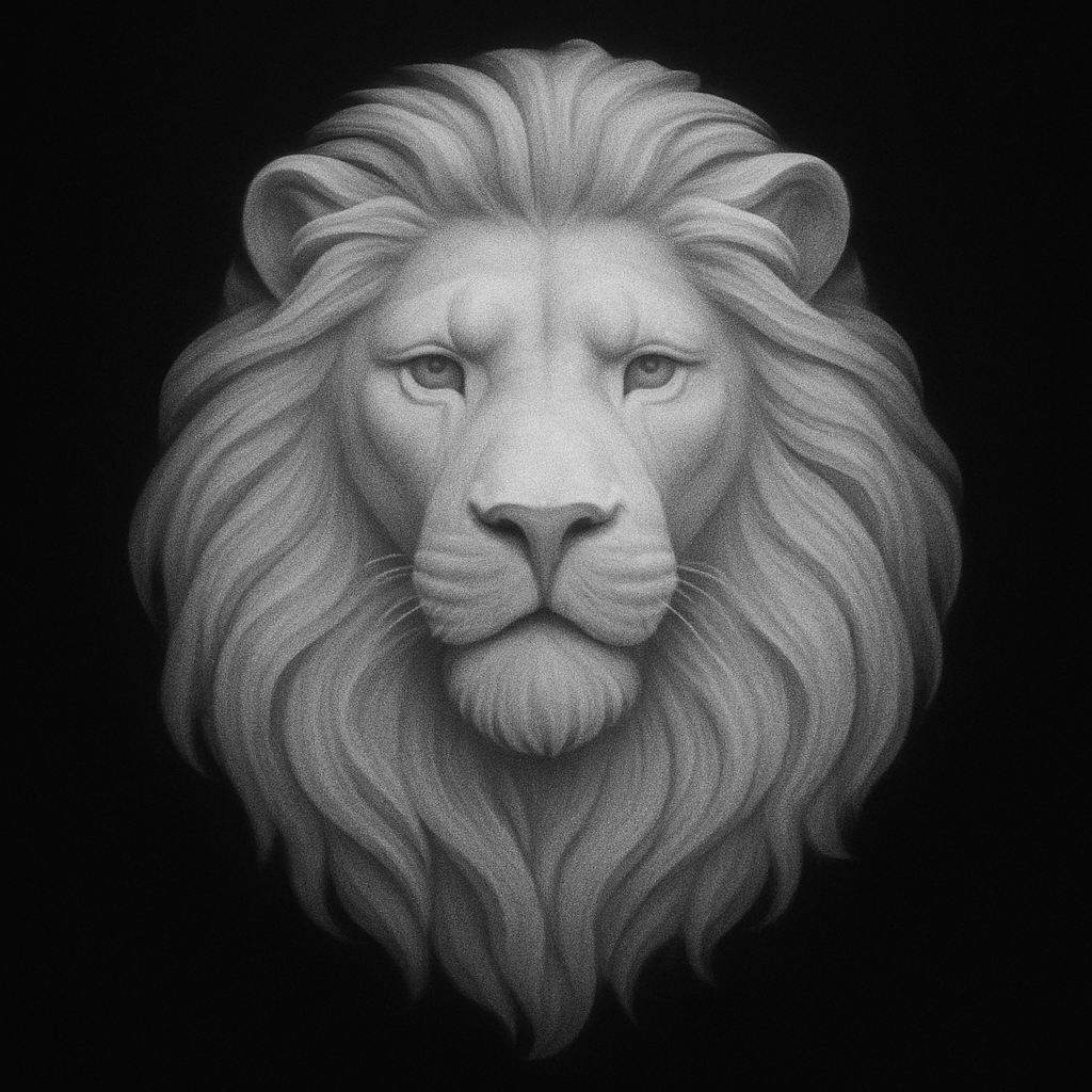 Lion's Mane — grayscale depth map for laser engraving