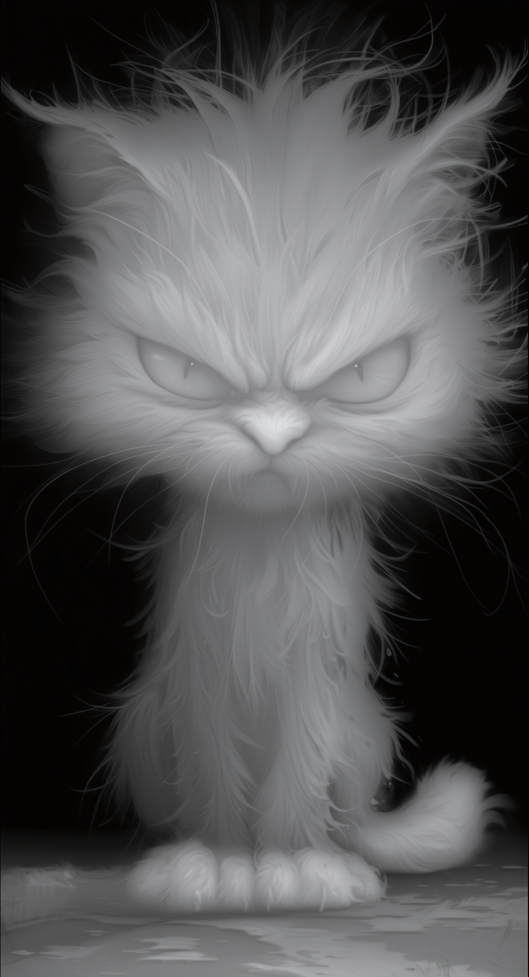Grumpy Kitten — grayscale depth map for laser engraving