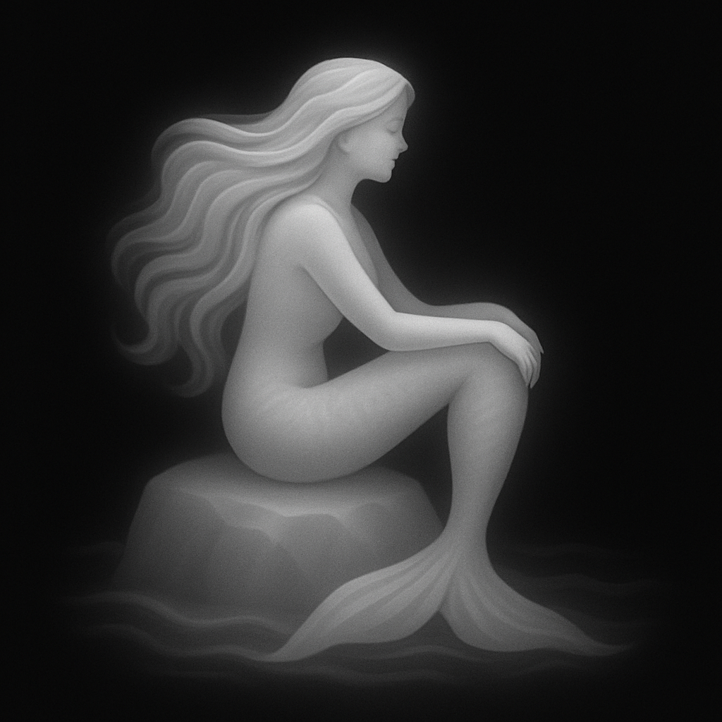 Mermaid — grayscale depth map for laser engraving
