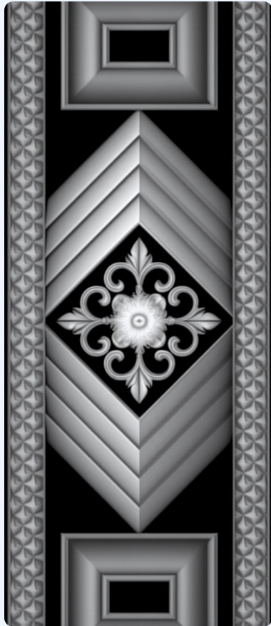 Medallion Pillar — grayscale depth map for laser engraving