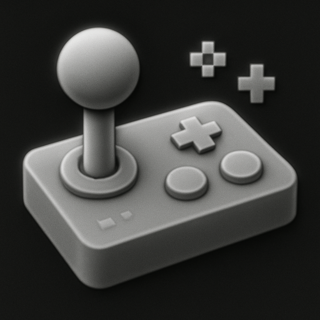 Retro Arcade — grayscale depth map for laser engraving
