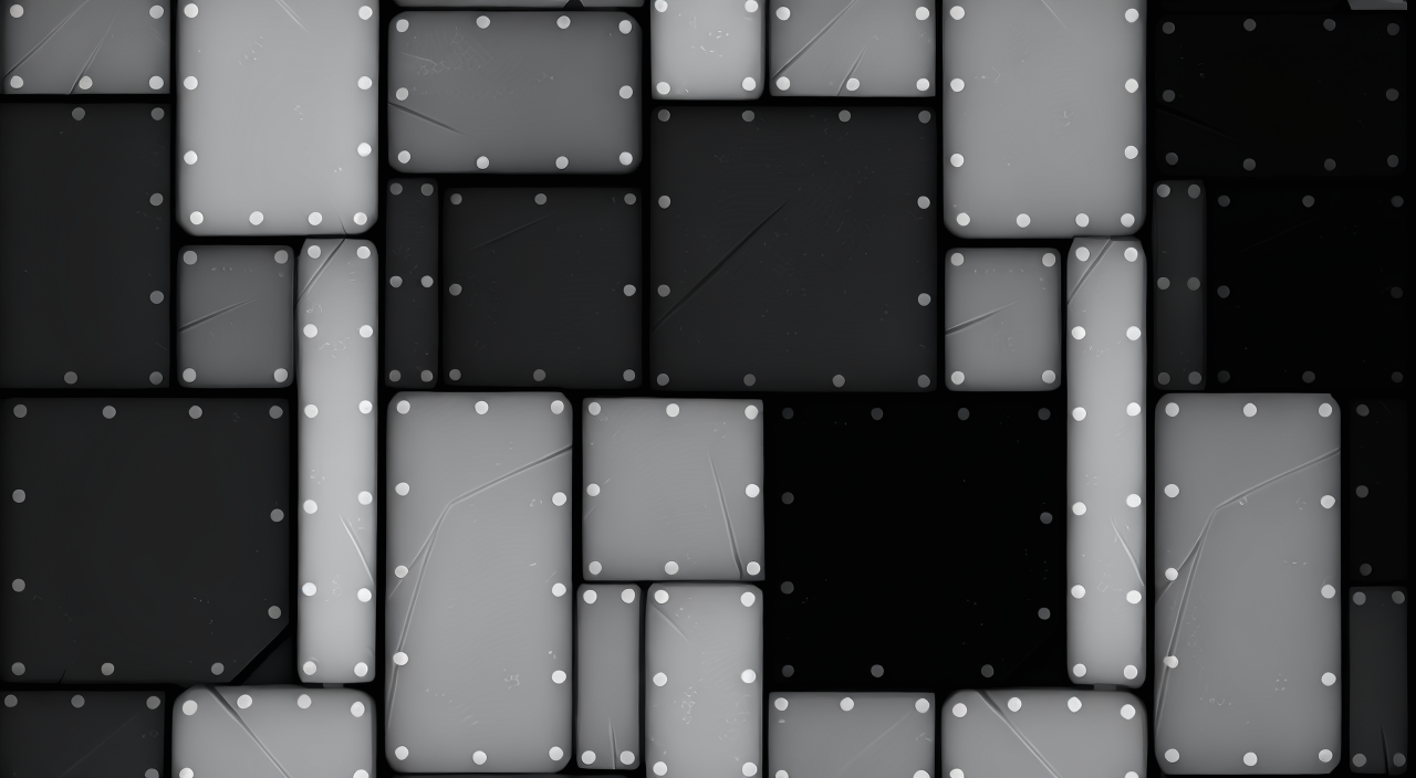 Riveted Plates — grayscale depth map for laser engraving