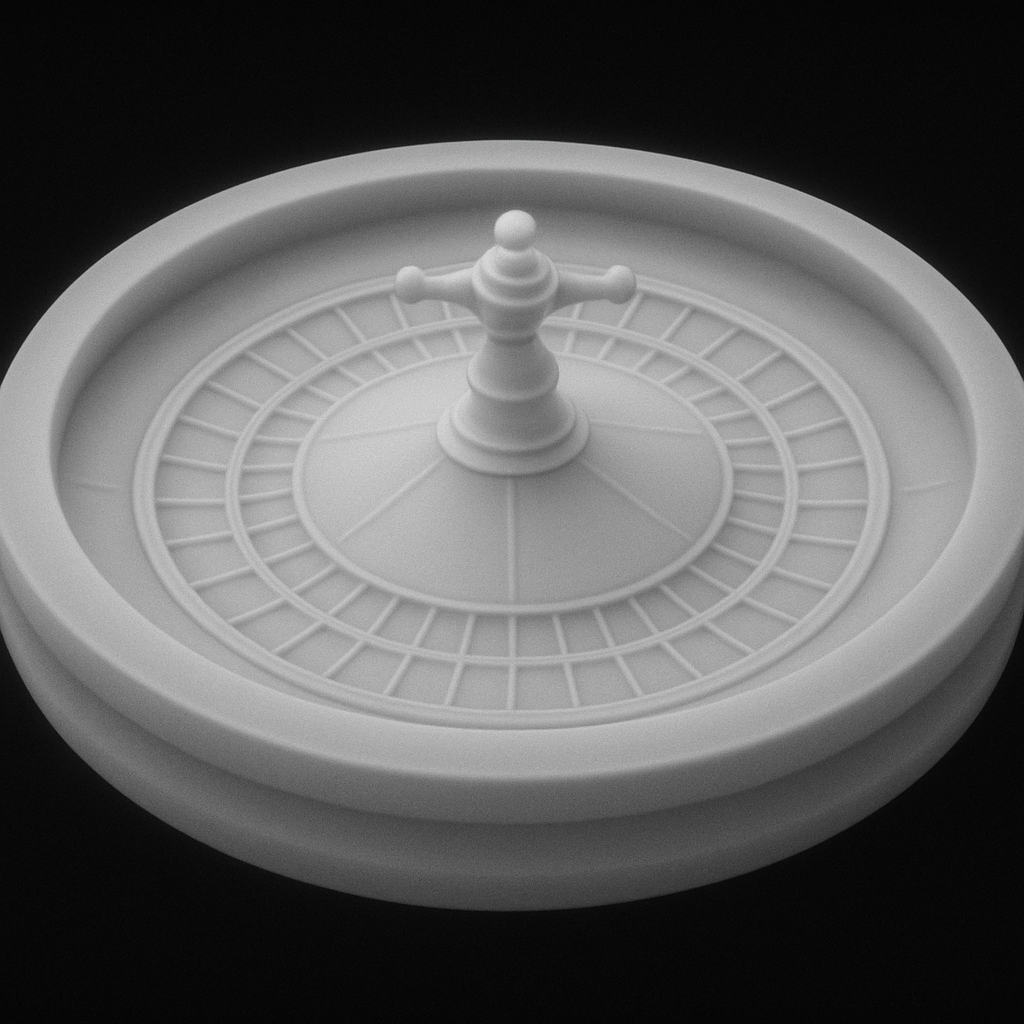 Roulette Wheel — grayscale depth map for laser engraving