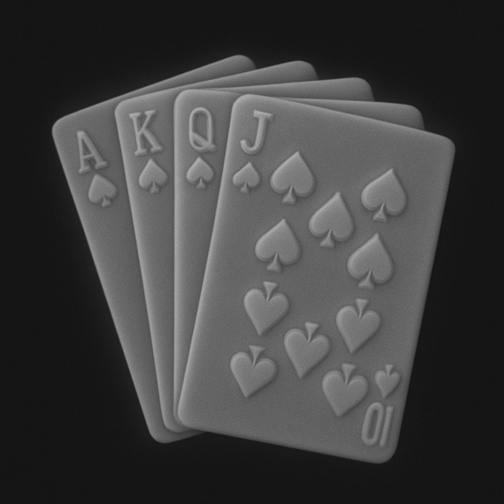 Royal Flush — grayscale depth map for laser engraving