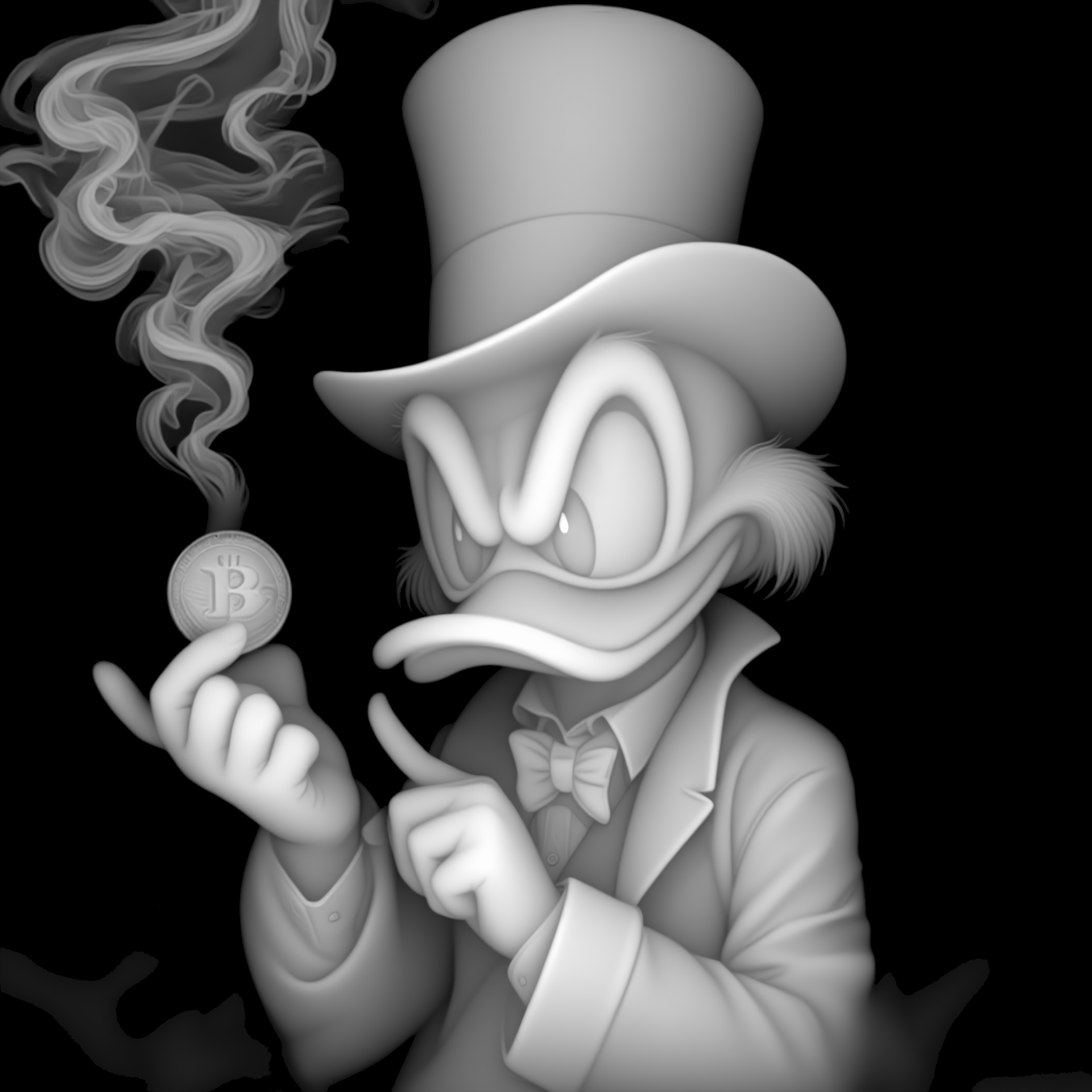 Rich Duck Bitcoin relief artwork