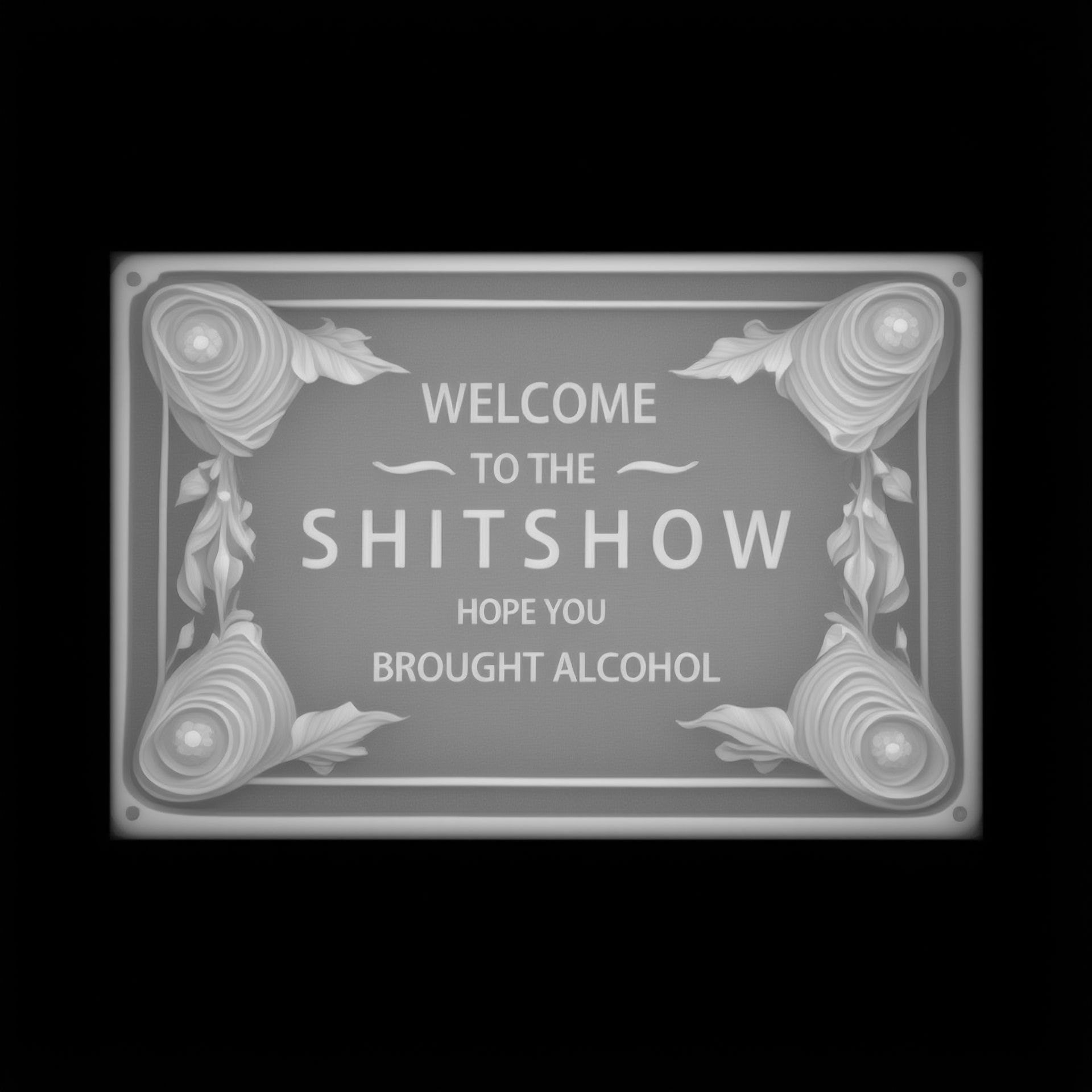 Welcome to the Shitshow Sign Depth Map — grayscale depth map for laser engraving