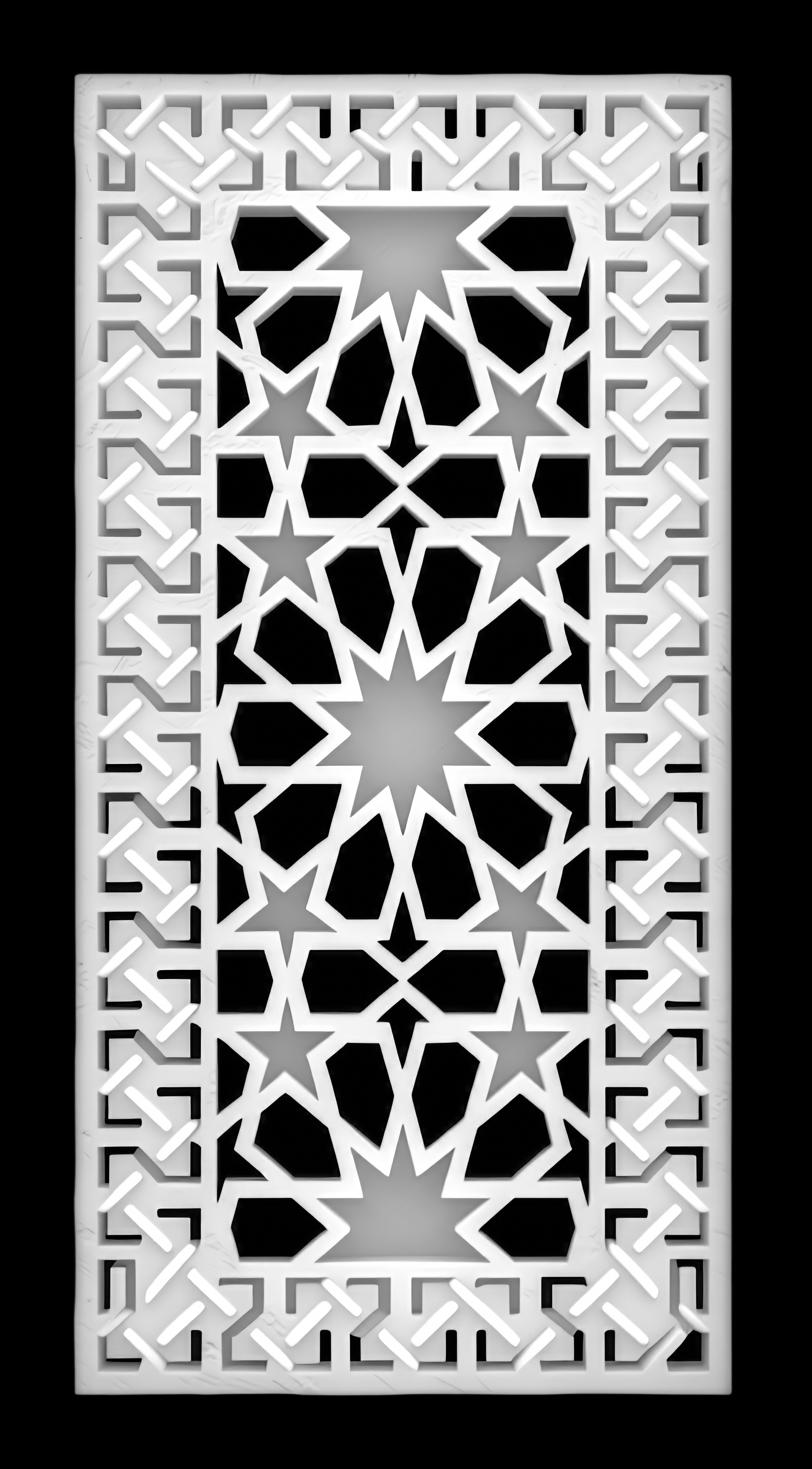 Star Lattice Panel — grayscale depth map for laser engraving