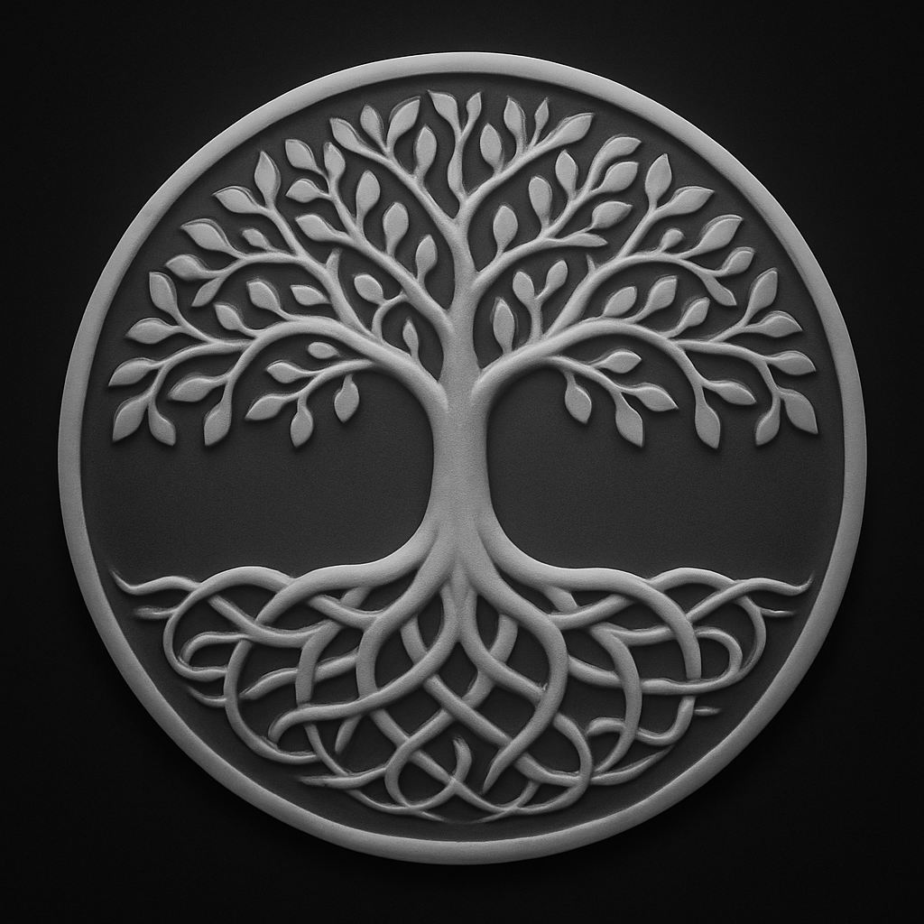 Tree of Life — grayscale depth map for laser engraving