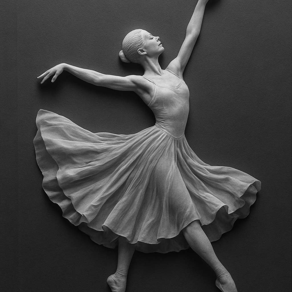 Ballerina — grayscale depth map for laser engraving