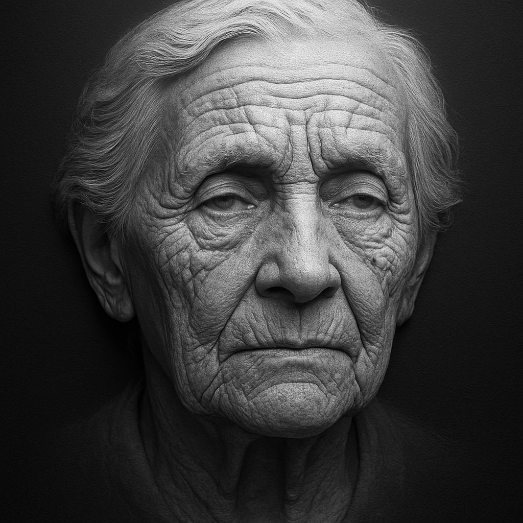Wisdom of Age — grayscale depth map for laser engraving
