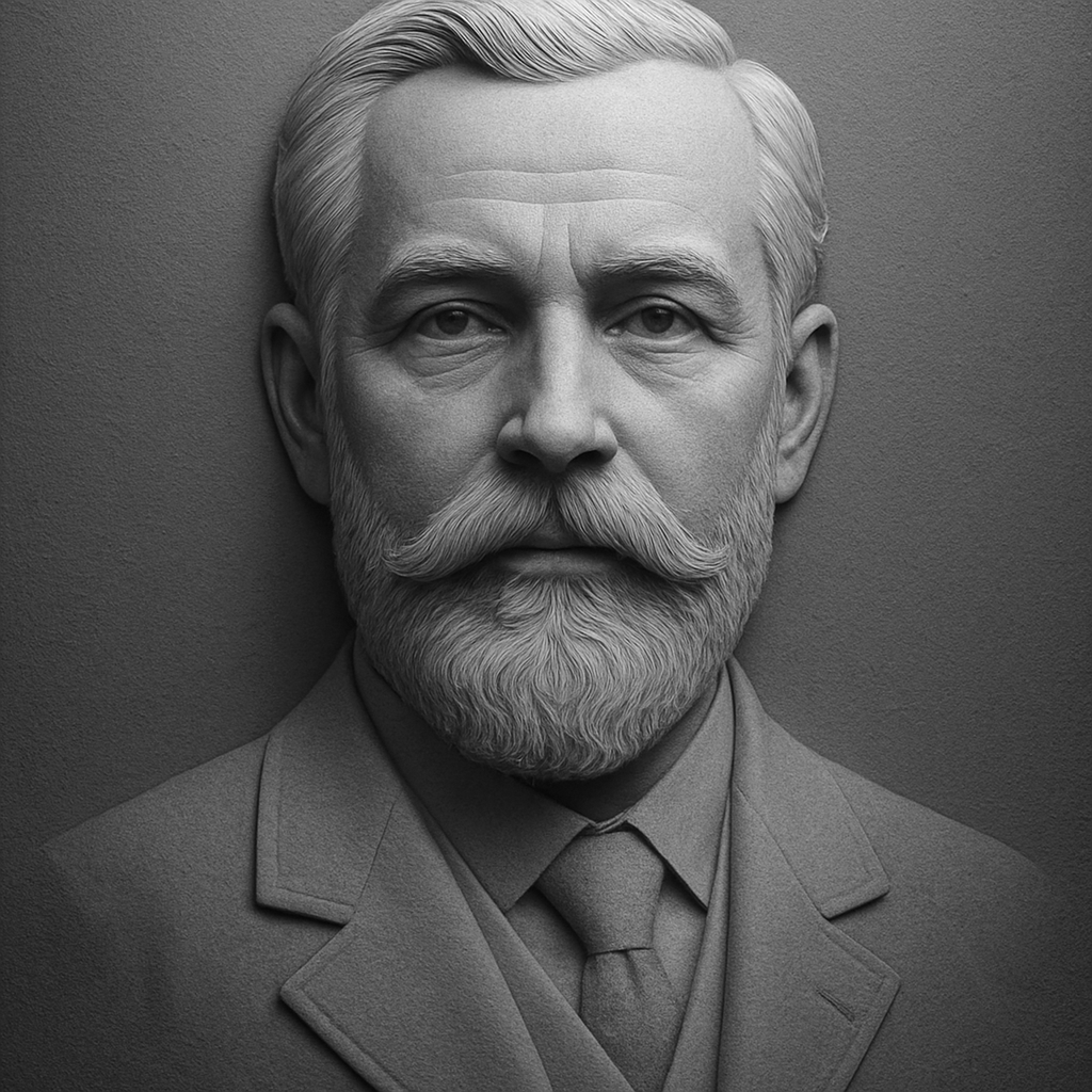 Distinguished Gentleman — grayscale depth map for laser engraving