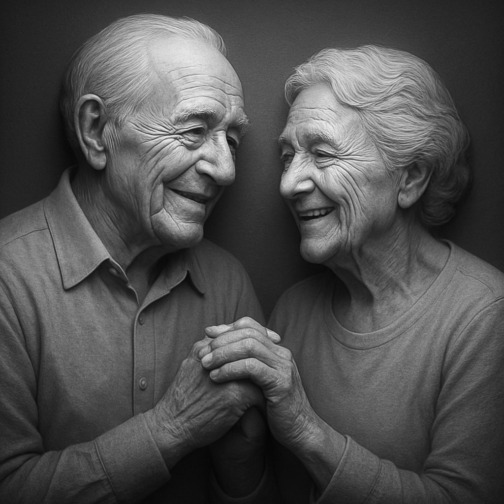 Grown Old Together — grayscale depth map for laser engraving