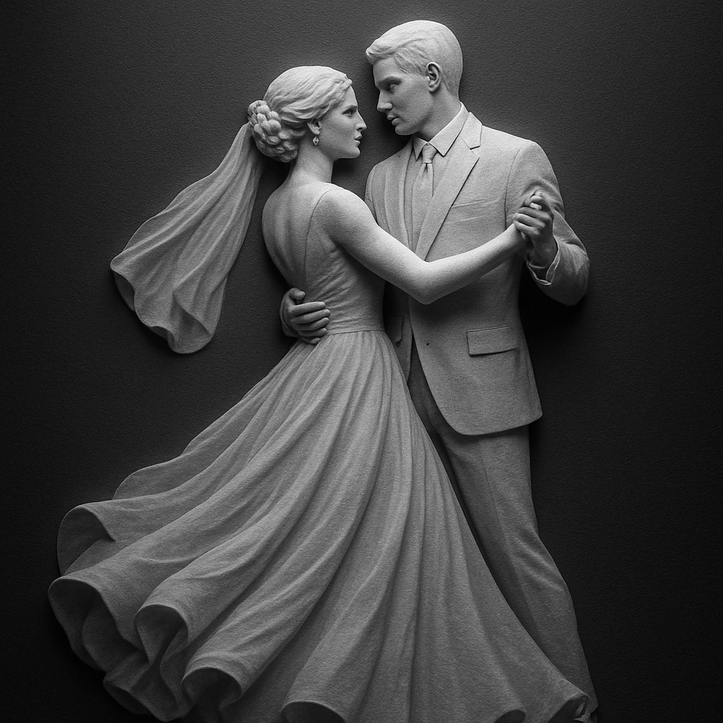 First Dance — grayscale depth map for laser engraving