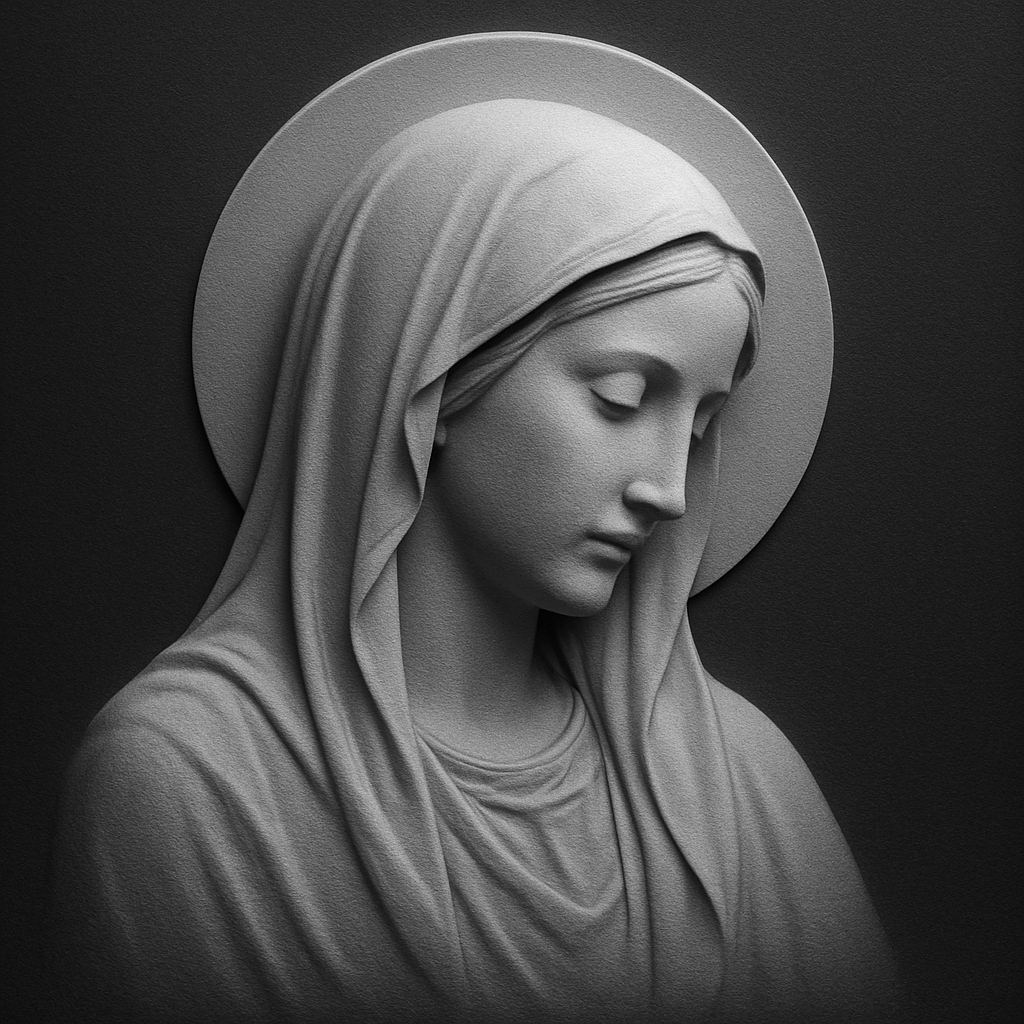 Madonna — grayscale depth map for laser engraving