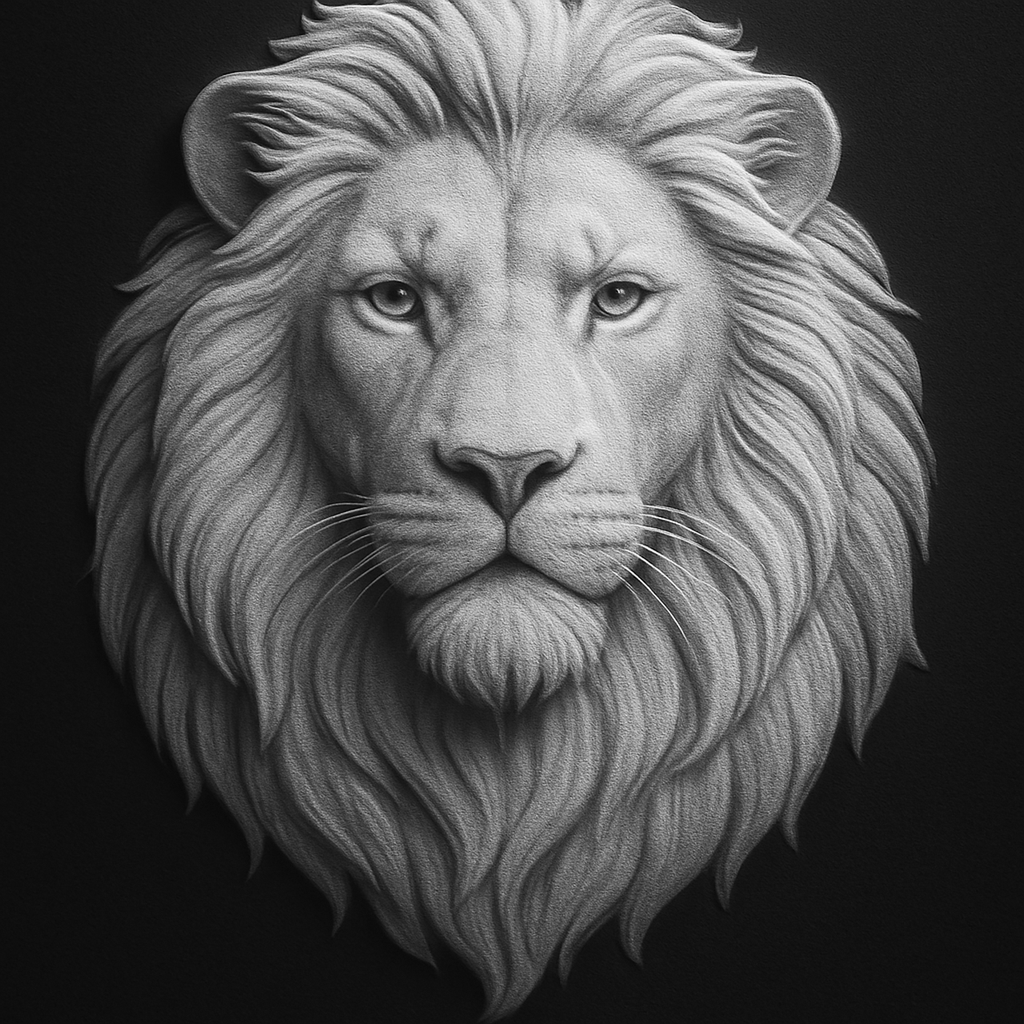 Lion's Mane — grayscale depth map for laser engraving