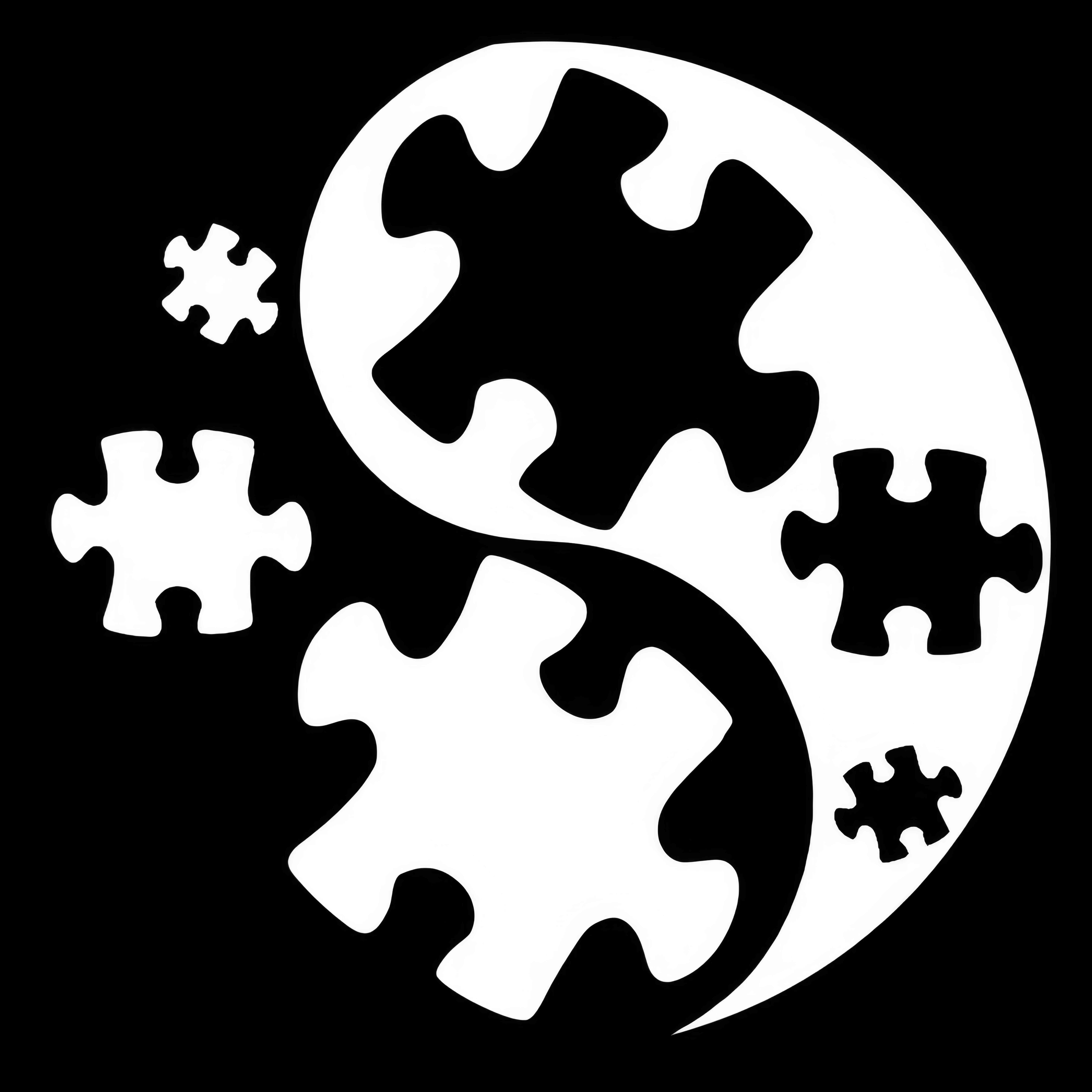Yin Yang Jigsaw Depth Map — grayscale depth map for laser engraving